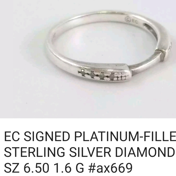 🎀Clearance🎀 VTG GENUINE DIAMONDS 💎 STERLING SILVER PLATINUM RING See pics.